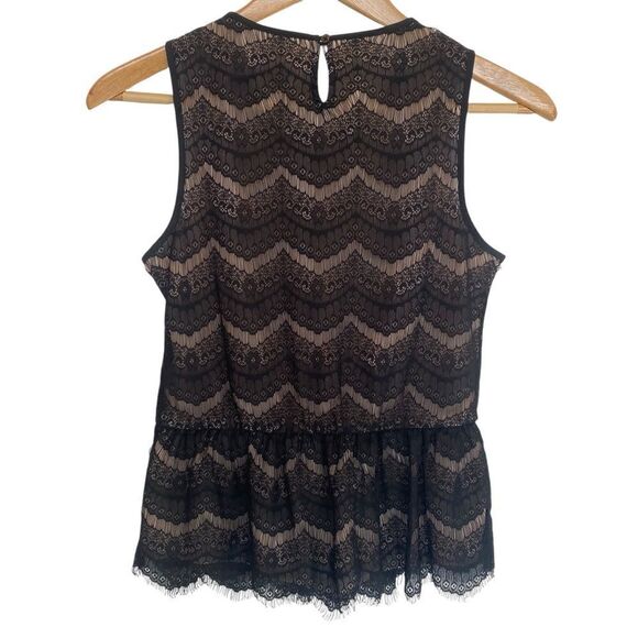 LOFT Ann Taylor Sleeveless Lace Peplum Top - Women's XSP - Picture 2 of 8